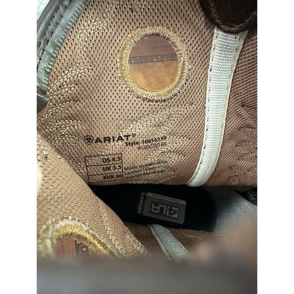 Ariat Arena Rebound Leather Cowboy Western Square Toe Boots Youth Size 4.5 - Picture 6 of 10